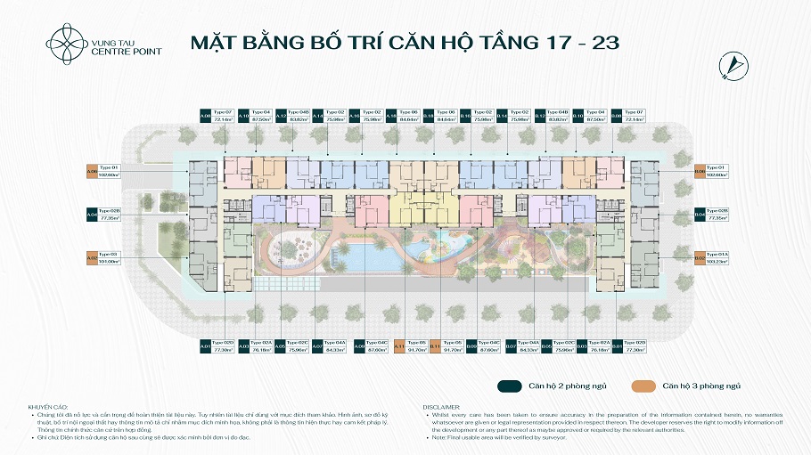 Mặt bằng tầng 7-23